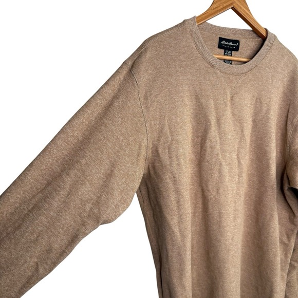 Eddie Bauer Mens Sweater XL Beige Tan Pullover Crewneck Cotton Outdoors Winter - Picture 3 of 11
